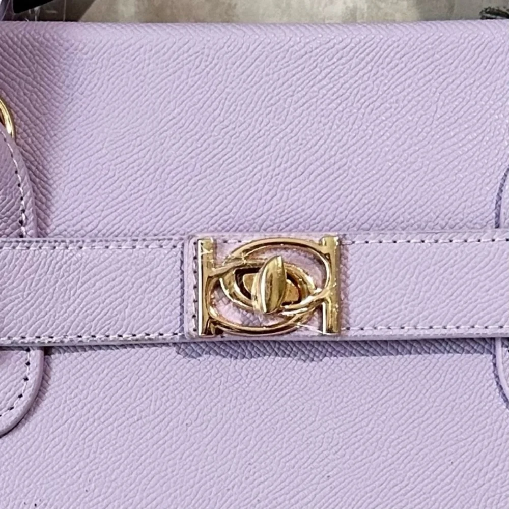 Bebe Evie Satchel with Gold Hardware and Crossbody Strap Rare Lilac Purple NWT